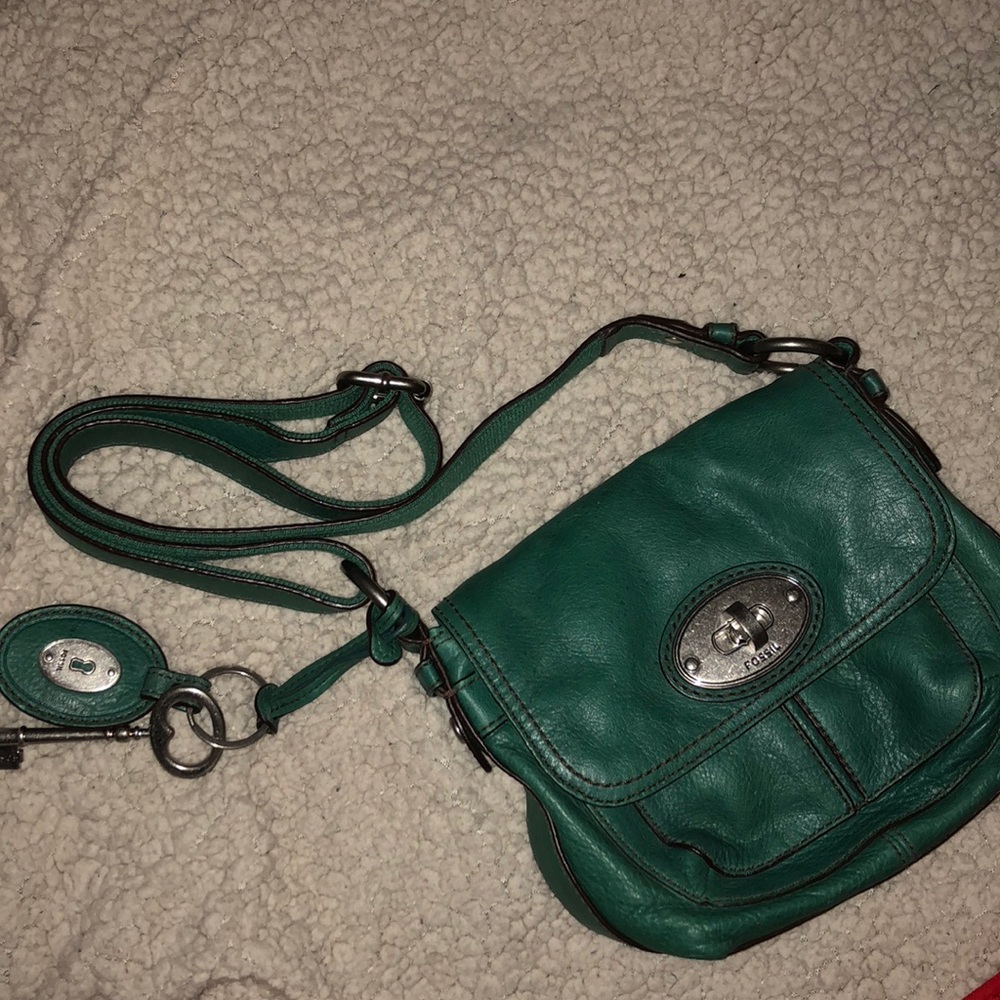 Small Teal Fossil Crossbody